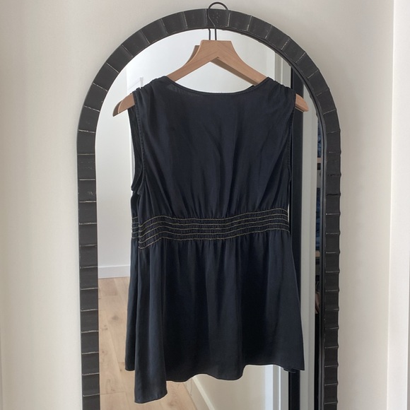 Express Vintage Silk Black Sleeveless Top - Picture 3 of 6